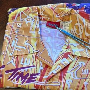 Yu-Gi-Oh 1996 Vintage Dark Magician Boys M (10/12) Button Down Shirt Never Worn